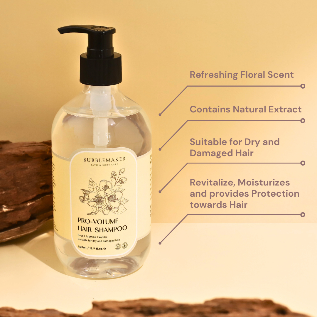 Pro-Volume Hydrolyzed Keratin Hair Shampoo with Floral Scent | Suitable for Dry and Damaged Hair | 500ml