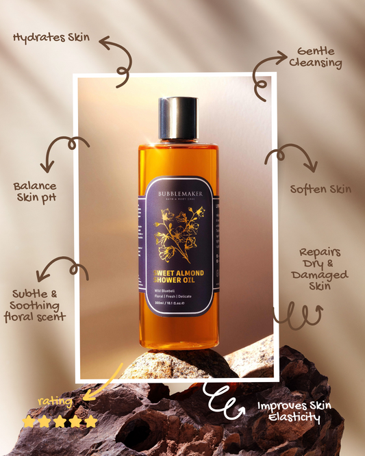 Sweet Almond Shower Oil - Wild Bluebell