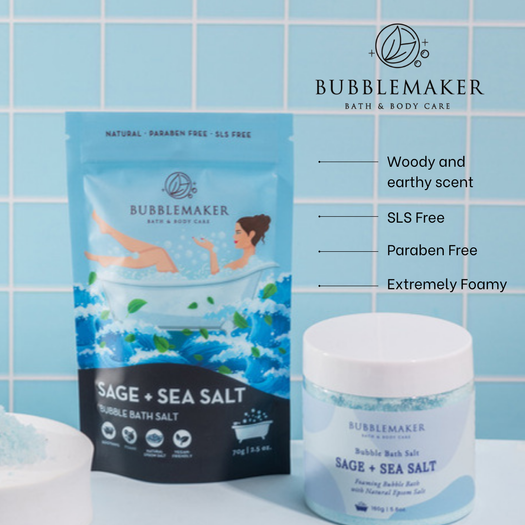 Bubble Bath Soak in Natural Epsom Salt [Travel Pack Edition]