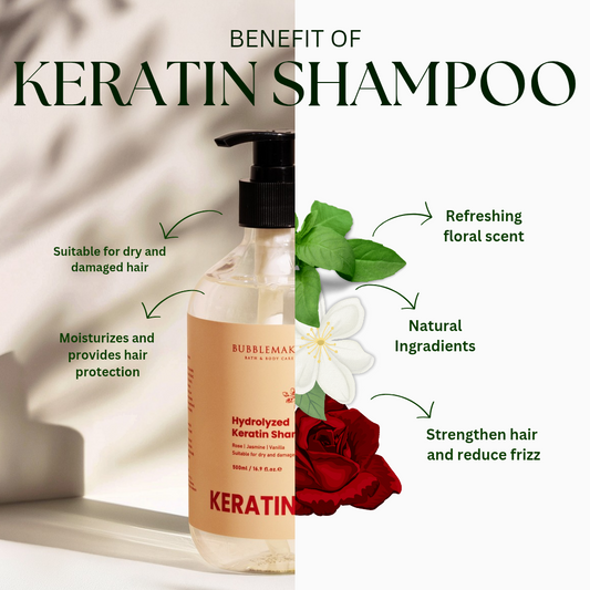 Pro-Volume Hydrolyzed Keratin Hair Shampoo with Floral Scent | Suitable for Dry and Damaged Hair | 500ml
